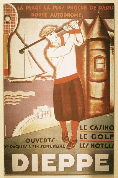 Publicité pour une station de golf à Dieppe, vers les années 1920 - Unbekannt