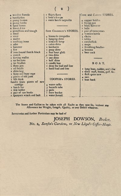 Annonce de vente à la chandelle chez Lloyds, 1796, 1928 - Unbekannt
