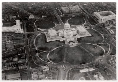 Vue aérienne du Capitole, Washington DC, USA, depuis un Zeppelin, 1928 - Unbekannt