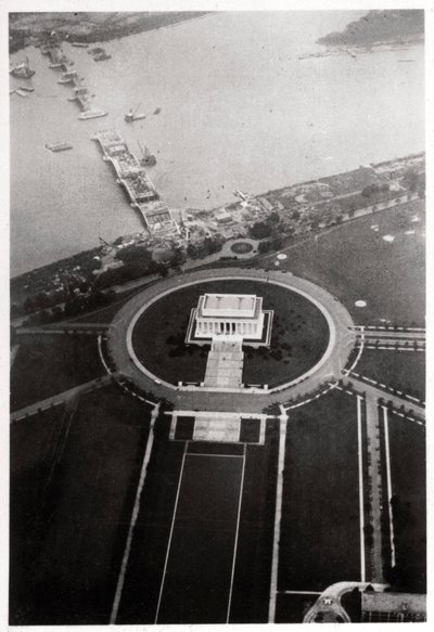 Vue aérienne du Lincoln Memorial, Washington DC, USA, depuis un Zeppelin, 1928 1933 - Unbekannt