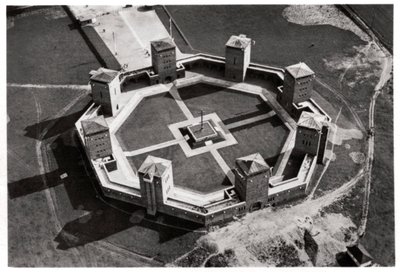 Vue aérienne du Mémorial de Tannenberg, près d