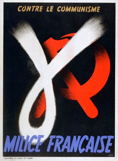 Contre le communisme, affiche pour la Milice française, 1943-1944 - Unbekannt