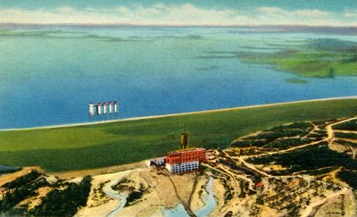 Vue aérienne du barrage de Saluda montrant le lac Murray, S.C., 1942 - Unbekannt