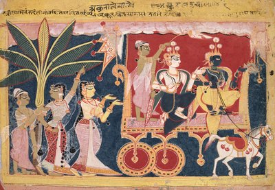 Akrura conduit Krishna et Balarama à Mathura Isarda Bhagavata Purana, vers 1560-1570 - Unbekannt