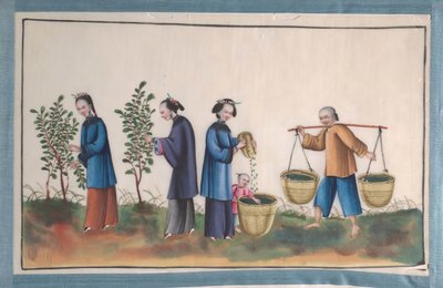 Album contenant douze peintures de personnes fabriquant de la soie, 19ème siècle - Unbekannt