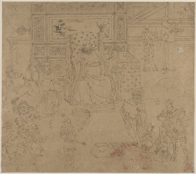 Album de thèmes taoïstes et bouddhistes : Rois des Enfers : Feuille 34, 1200s - Unbekannt