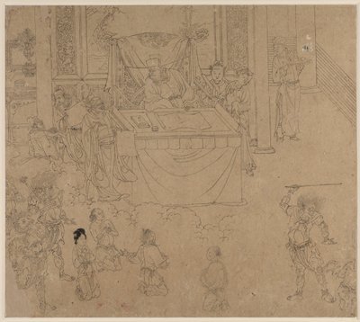 Album de thèmes taoïstes et bouddhistes : Rois des Enfers : Feuille 35, 1200s - Unbekannt