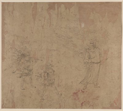 Album de thèmes taoïstes et bouddhistes : Procession de divinités taoïstes : Feuille 18, 1200s - Unbekannt