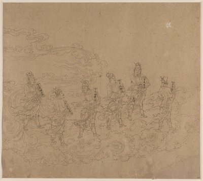 Album de thèmes taoïstes et bouddhistes : Procession de divinités taoïstes : Feuille 24 - Unbekannt