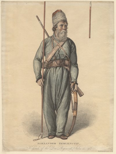 Alexandre Zemlyanukhin, cosaque du régiment du Don, vers 1813 - Unbekannt