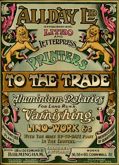 Allday Ltd - publicité, 1907 - Unbekannt