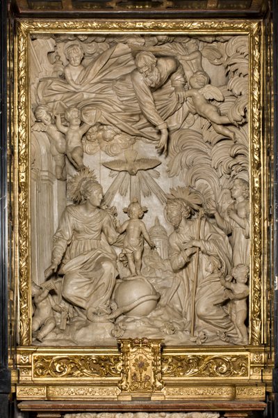 Autel de Saint Joseph ou Autel de la Sainte Famille, Haut Relief, Giacomo Bertesi (1668), Cathédrale de Santa Maria Assunta, Crémone, Lombardie, Italie (photo) - Unbekannt