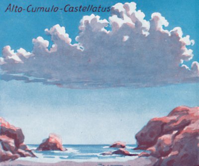 Alto-Cumulo-Castellatus - Une douzaine des principales formes de nuages dans le ciel, 1935 - Unbekannt