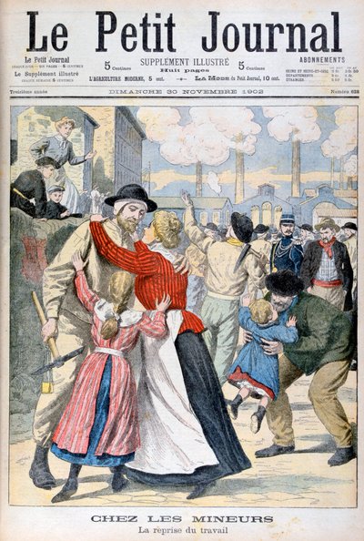 Parmi les mineurs, la reprise du travail, 1902 - Unbekannt