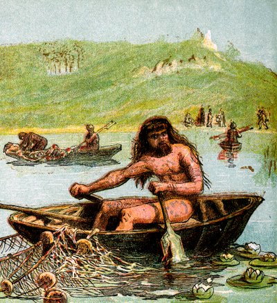 Un ancien Breton dans son bateau, vers 1850 - Unbekannt
