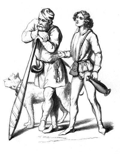 Un portier anglais 1480 et un domestique 1475, XVe siècle 1849 - Unbekannt