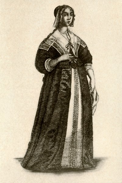 Une dame anglaise en robe de maison, 1640, 1937 - Unbekannt