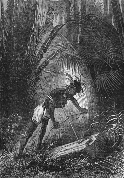 Un Indien obtenant du feu par friction, 1894 - Unbekannt