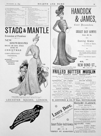 Une page de publicité dans Hearth and Home, 30 novembre 1899 - Unbekannt