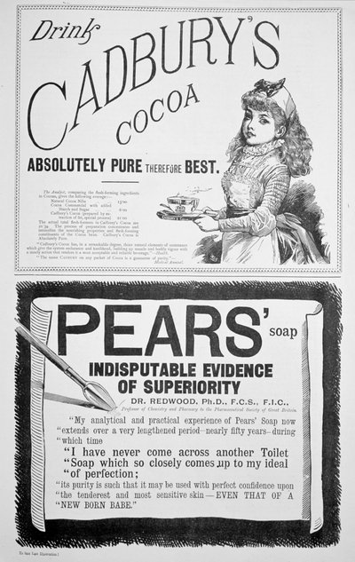 Une page publicitaire dans Yuletide, 1890 - Unbekannt