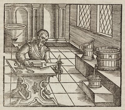 Analyse du salpêtre, utilisé dans la poudre à canon et pour la conservation des viandes - Gravure extraite de Description des minerais et des principales méthodes d