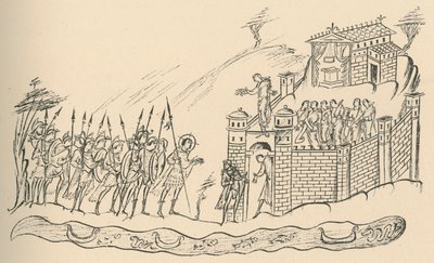 Guerriers anglo-saxons approchant un fort, 1908 - Unbekannt
