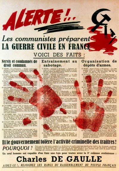 Affiche anti-communiste pro-gaulliste, 1949 - Unbekannt