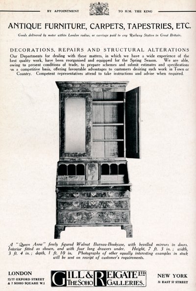 Meubles anciens, tapis, tapisseries, etc., 1921 - Unbekannt