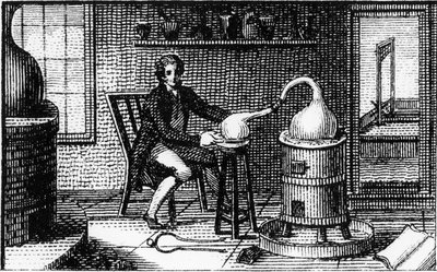 Antoine Laurent Lavoisier, chimiste français du 18ème siècle, dans son laboratoire, 1814 - Unbekannt