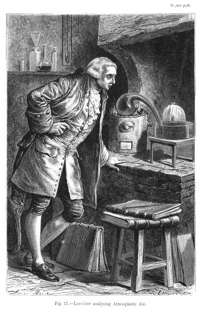 Antoine Laurent Lavoisier, chimiste français, investiguant l