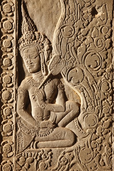 Sculpture de danseuse Apsara à Angkor Wat, Siem Reap, Cambodge - Unbekannt
