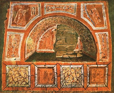 Arcosolium dans la catacombe de Domitilla sur la Via Ardeatina, Rome, Italie, 1928 - Unbekannt