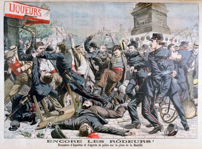 Criminels armés combattant la police, Place de la Bastille, Paris, 1904 - Unbekannt