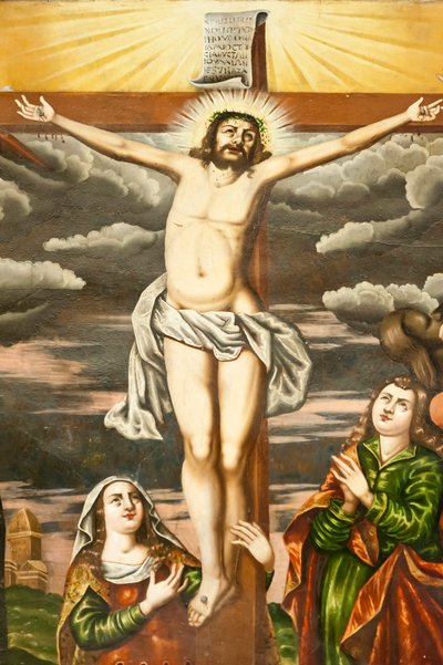 Église apostolique arménienne; fresque; scène du Nouveau Testament; la crucifixion de Jésus; Cathédrale Vank; Jolfa ou Nouvelle Julfa; Ispahan; Iran; Asie - Unbekannt