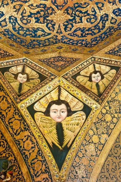 Église apostolique arménienne; peinture de plafond; visage avec des ailes; chérubins et séraphins; Cathédrale Vank; Jolfa ou Nouvelle Julfa; Ispahan; Iran; Asie - Unbekannt