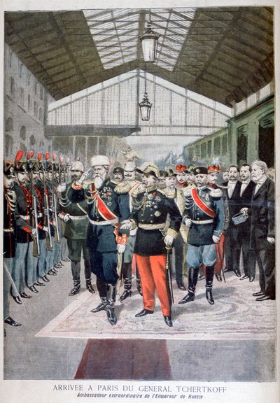 Arrivée du général Tchertkoff Chertkov, ambassadeur russe en France, Paris, 1895 - Unbekannt