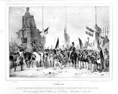 Arrivée des patriotes de Rouen, Elbeuf et Le Havre, Paris, 30 juillet 1830 - Unbekannt