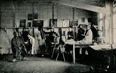 Artistes prisonniers de guerre dans leur studio à Giessen, vers 1916 - Unbekannt