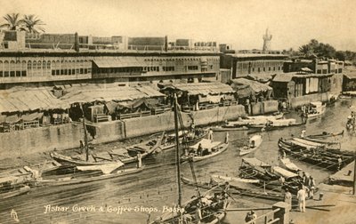Ashar Creek et cafés, Bassora, vers 1918-1939 - Unbekannt