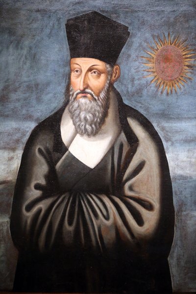 Musée des civilisations asiatiques. Christianisme en Asie : Art sacré et splendeur visuelle. Portrait de Matteo Ricci (un jésuite italien qui a passé la majeure partie de sa vie à apporter le christianisme en Chine). Emmanuele Pereira (You Wenhui) - Unbekannt