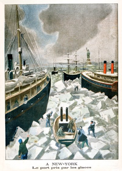 À New York, le port pris par la glace, 1901 - Unbekannt