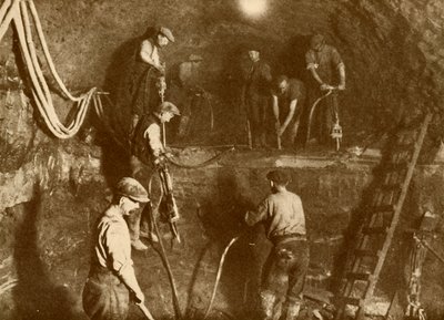 Au travail sur le nouveau tunnel de Mersey, vers 1930 - Unbekannt