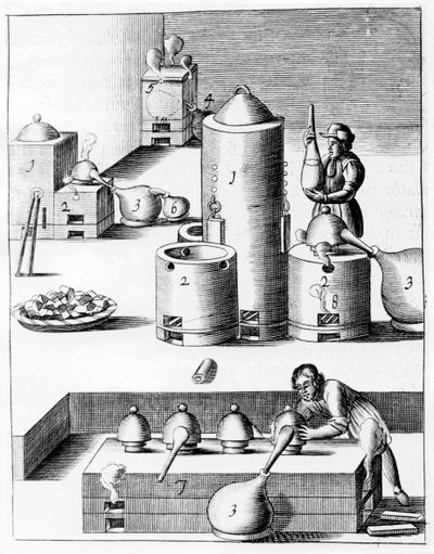 Athanor ou Slow Harry, un four auto-alimenté maintenant une température constante, 1683 - Unbekannt