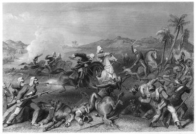 Attaque des mutins de Sealkote par la cavalerie irrégulière du général Nicholson, 1857, vers 1860 - Unbekannt