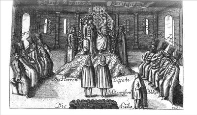 Audience avec Ivan V, Pierre I et Sophia Alekseyevna de Georg Adam Schleissing Derer beyden Czaaren in Reussland..., 1693 - Unbekannt