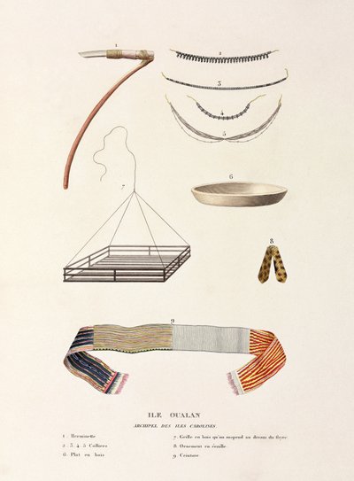Hache, ceinture et autres objets d