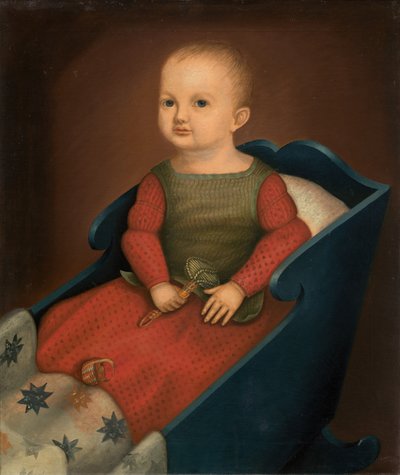 Bébé dans un berceau bleu - Unbekannt