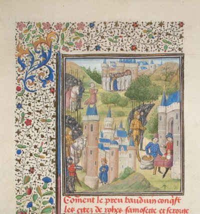 Baldwin de Boulogne entrant à Édesse en février 1098. Miniature de l