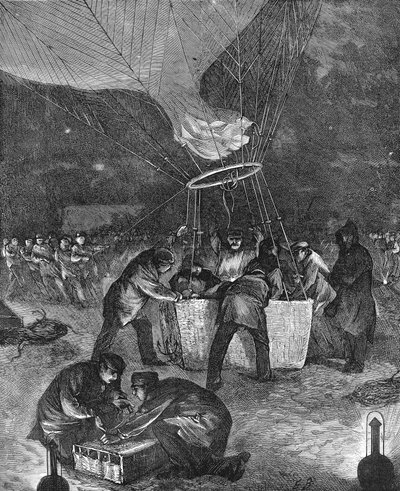 Ascension en ballon la nuit depuis la Gare du Nord, Paris, Guerre franco-prussienne - Unbekannt