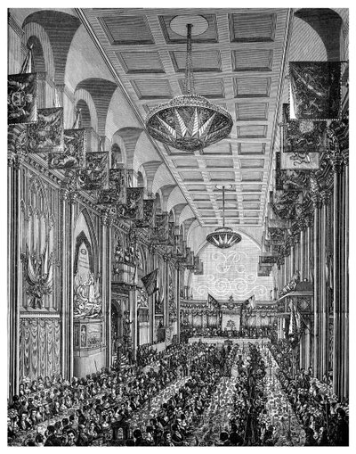 Banquet dans la Grande Salle pour la reine Victoria, Guildhall, Londres, novembre 1837, 1886 - Unbekannt